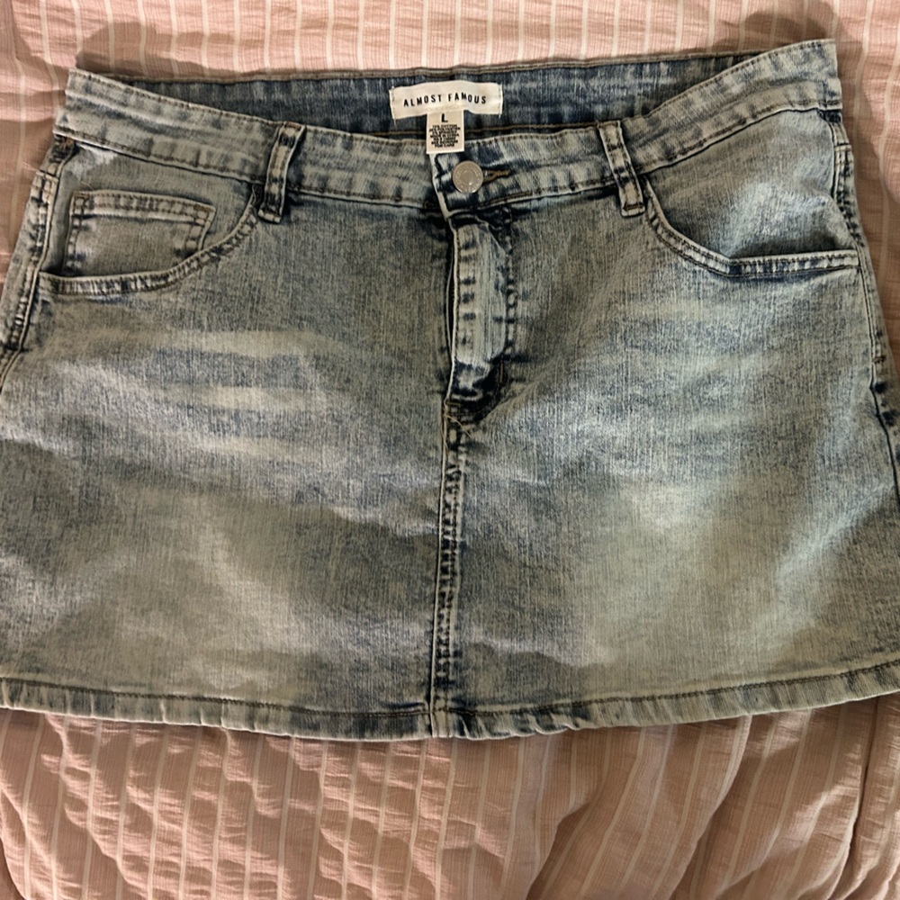 Light Wash Denim Mini Skirt